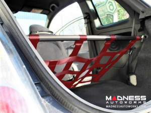 FIAT 500 Rear Harness Bar w/ Net - Black Bar w/ Red Net